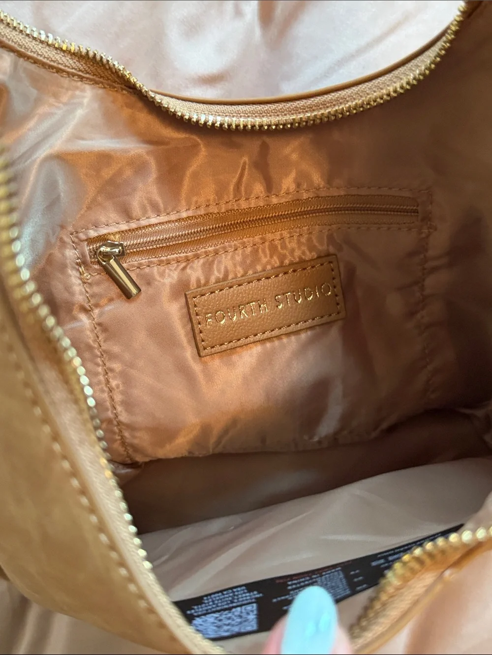 Everyday Suede Hobo Bag in Cognac